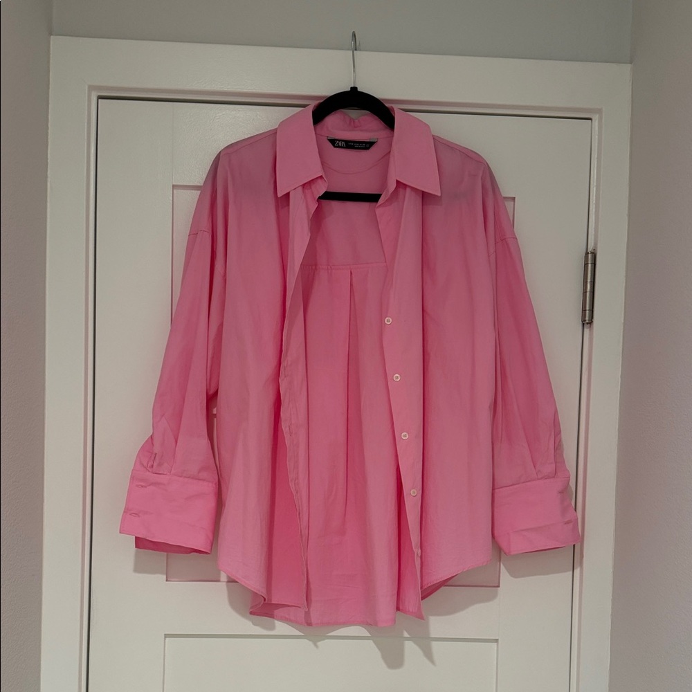 Zara Pink Button Down Shirt
